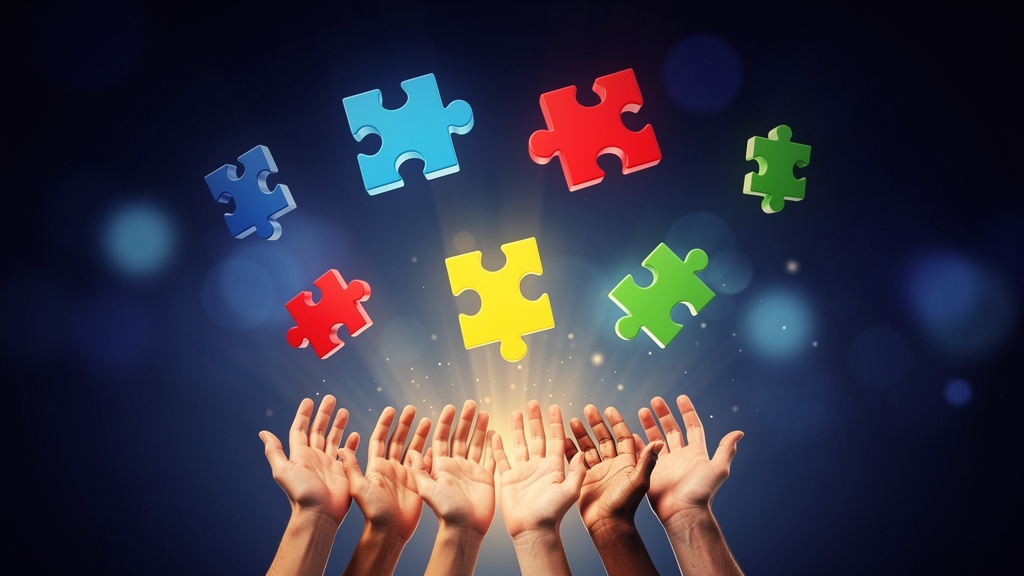 Autism Awareness – Colorful puzzle pieces representing inclusion