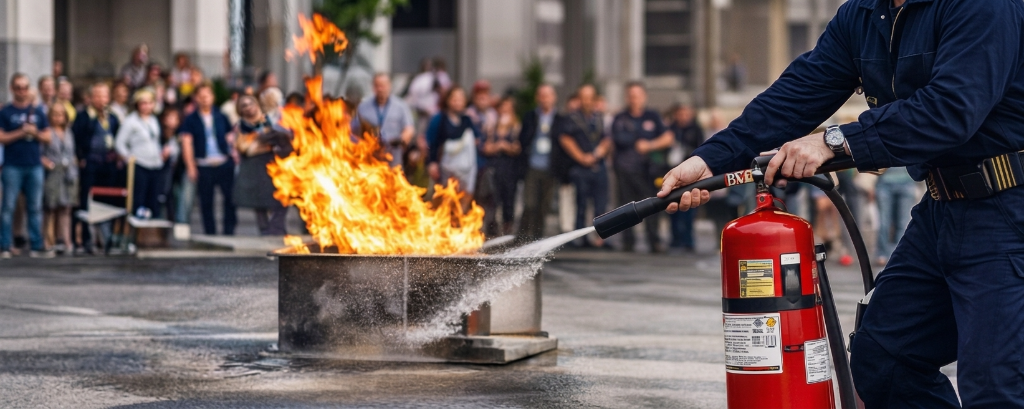 Fire safety training demonstration