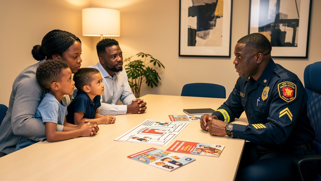 Family counseling session with firefighter counselor